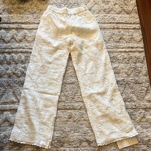 English Factory Ivory Embroidered Pants